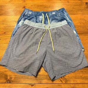 Fair Harbor Mens Lined Shorts Size XL‎ Blue Swim Trunks Beach Surf LOT OF 2